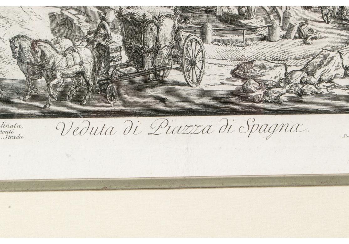 Giovanni Battista Piranesi, 18th Century Engraving, Veduta Di Piazza Di Spagna In Good Condition In Bridgeport, CT
