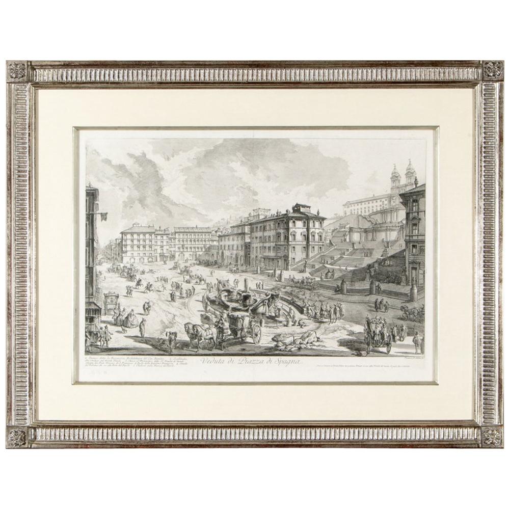 Giovanni Battista Piranesi, 18th Century Engraving, Veduta Di Piazza Di Spagna