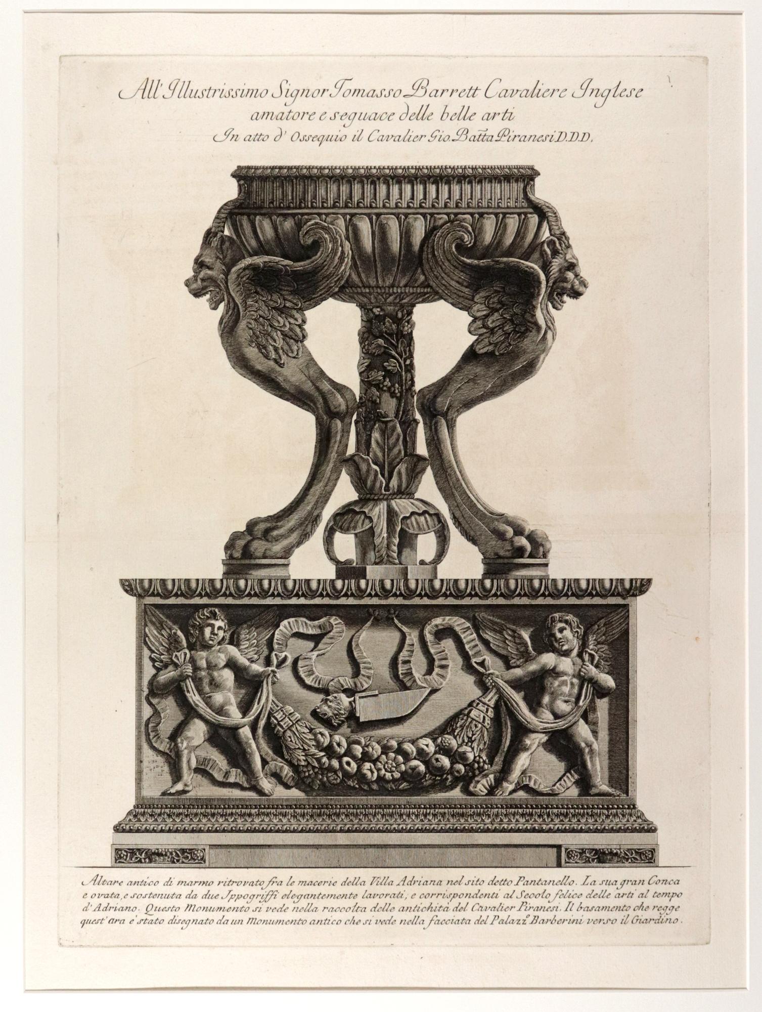 Giovanni Battista Piranesi (Italiener, 1720-1778), Kupferstich eines antiken Marmors (Georgian) im Angebot