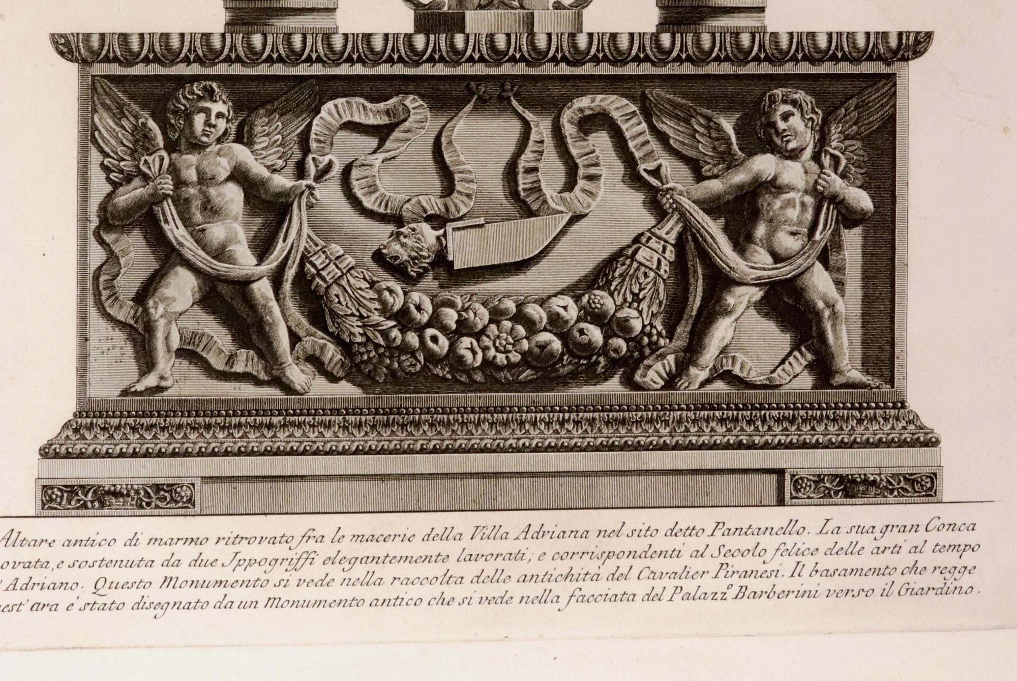 Giovanni Battista Piranesi (Italiener, 1720-1778), Kupferstich eines antiken Marmors (Mitte des 18. Jahrhunderts) im Angebot