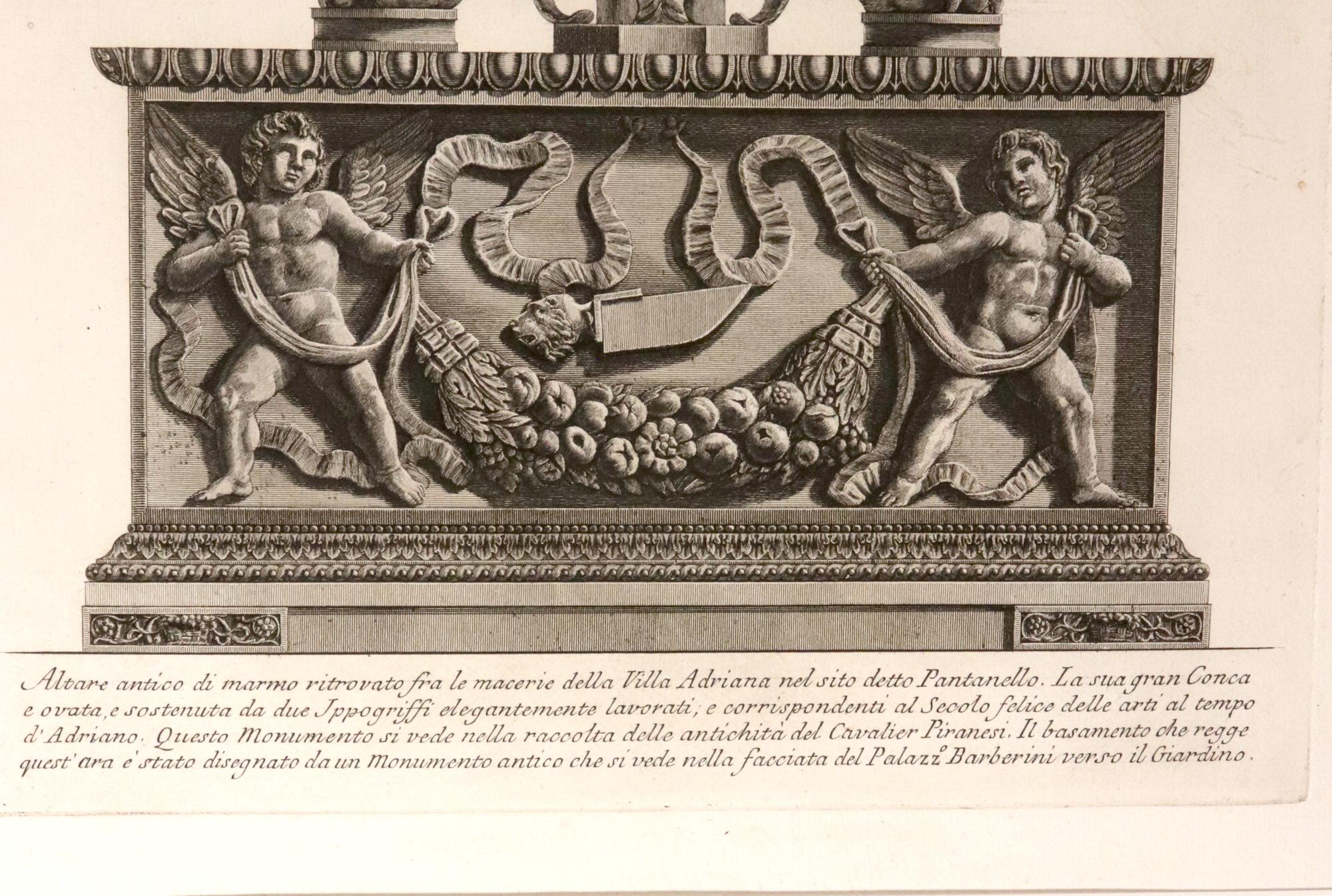Giovanni Battista Piranesi (Italiener, 1720-1778), Kupferstich eines antiken Marmors im Angebot 1