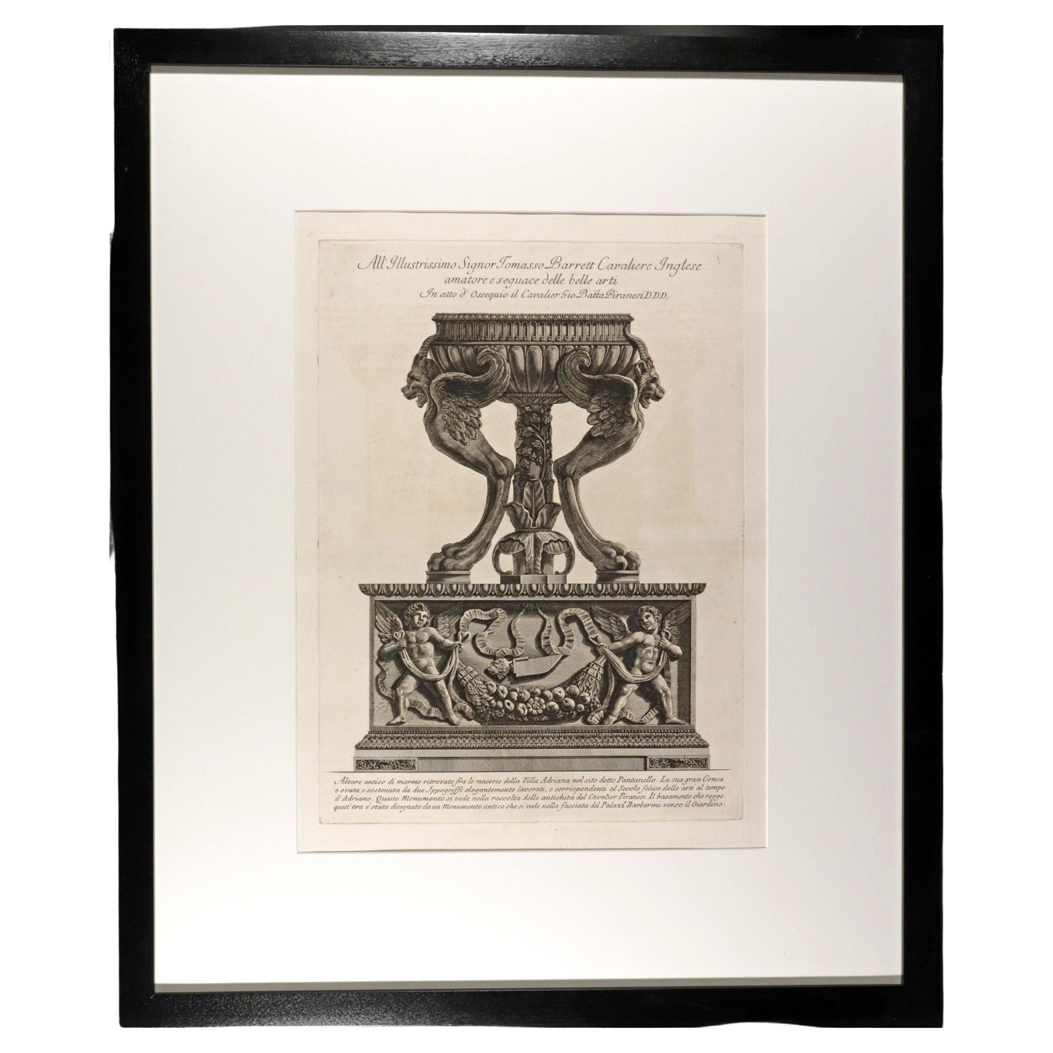 Giovanni Battista Piranesi (italien, 1720-1778), Gravure d'un marbre antique