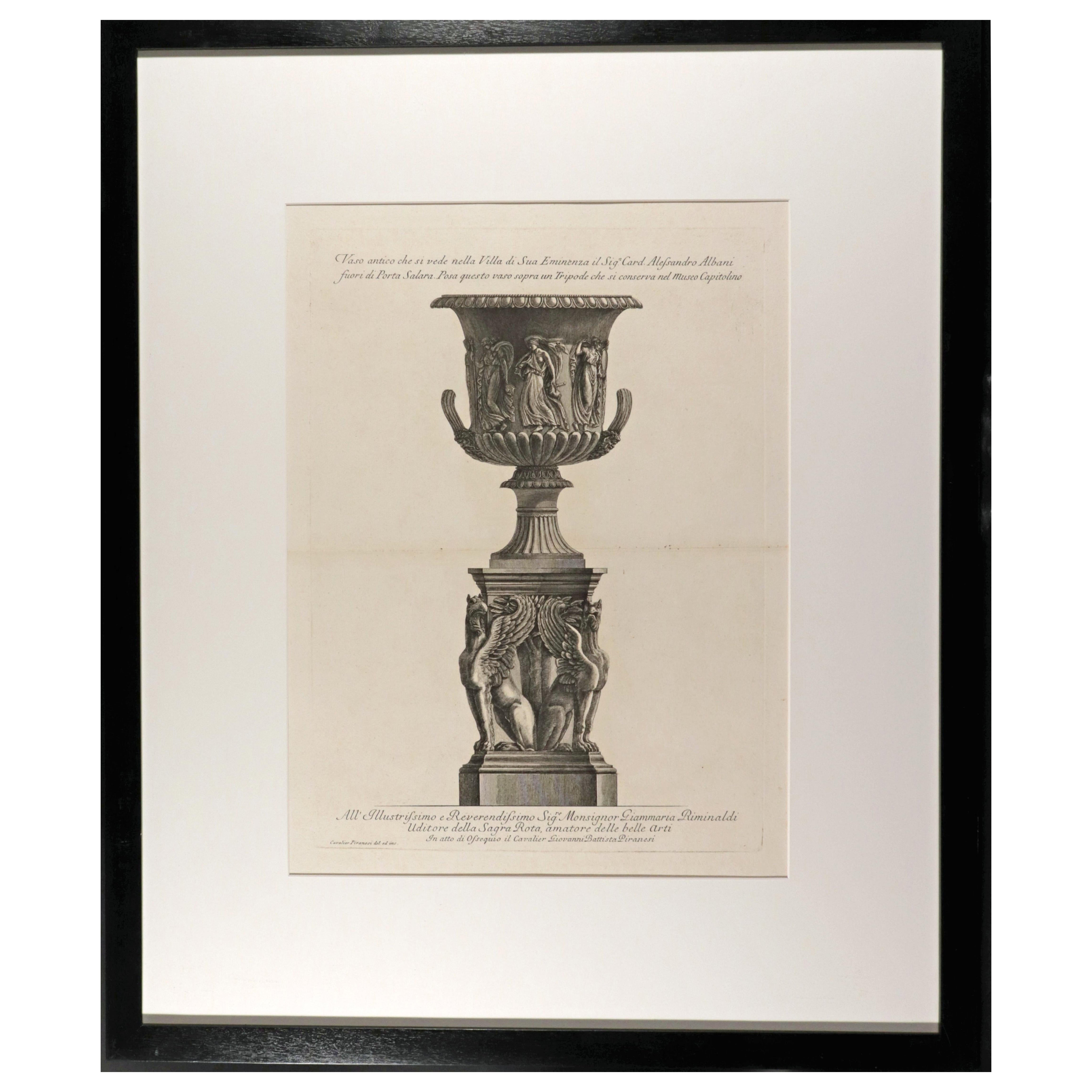 Giovanni Battista Piranesi (Italian, 1720–1778), Engraving of an Urn