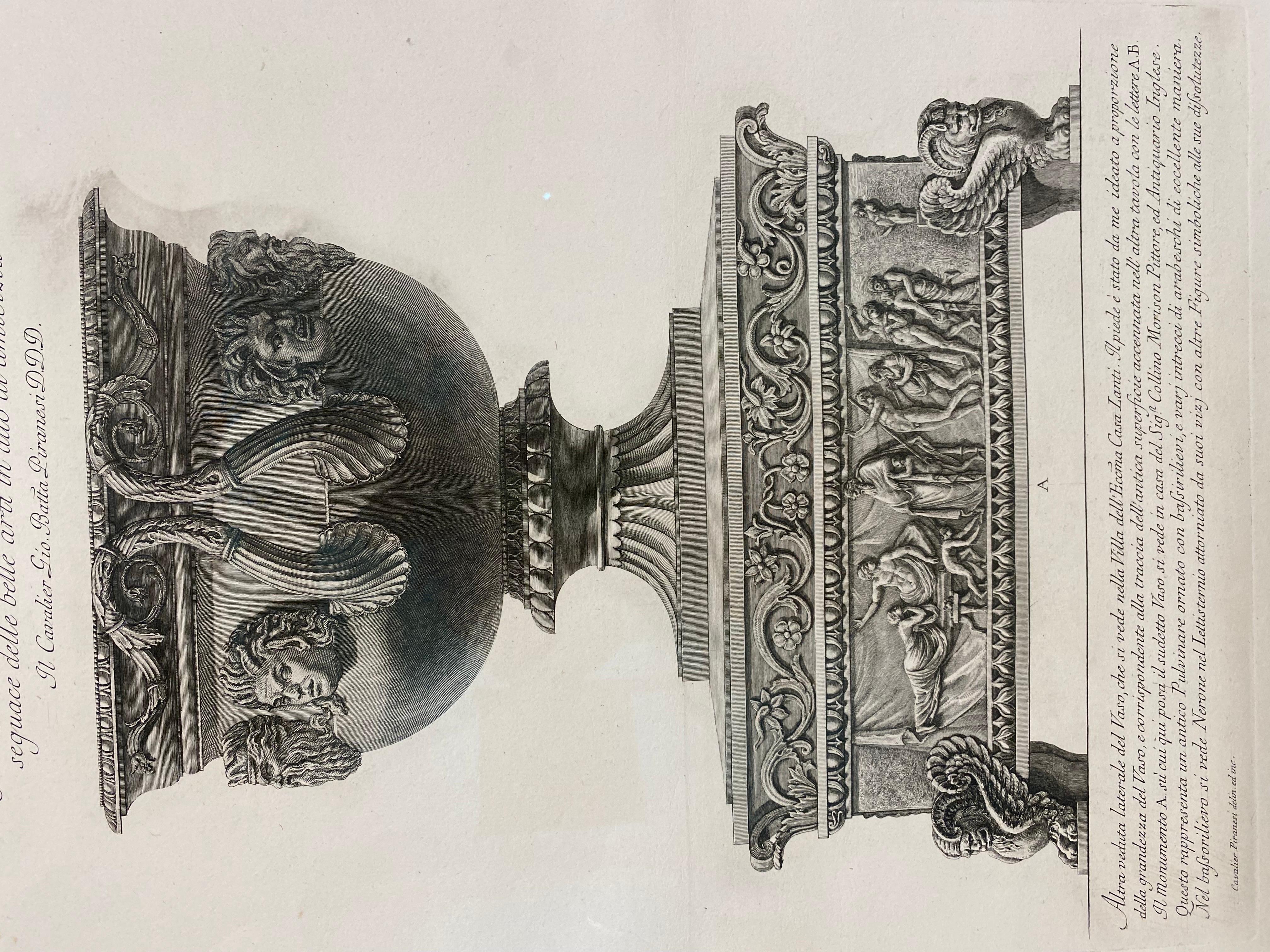 Giovanni Battista piranesi large copper plate etching. In Good Condition For Sale In Allentown, PA