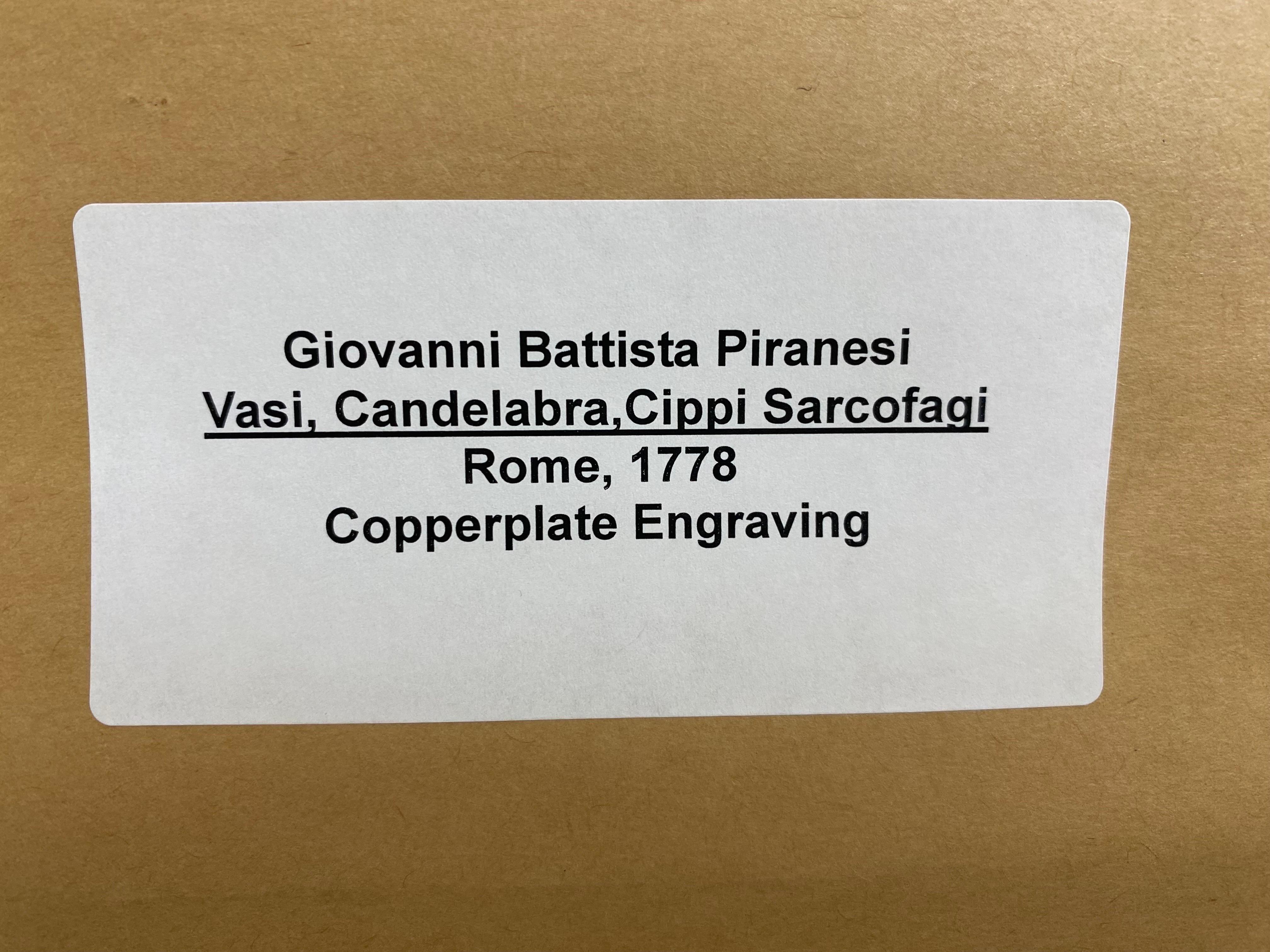 Fin du 20e siècle Grande gravure sur plaque de cuivre piranesi de Giovanni battista  en vente