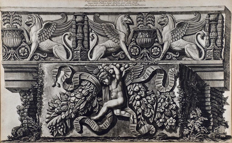 18th C. Piranesi Etching of an Ancient Roman Architectural Frieze - Print by Giovanni Battista Piranesi