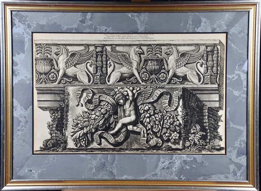 Ancient Roman Architectural Frieze: An 18th C. Piranesi Etching