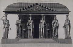 Ancient Roman Architecture: Framed Original 18th C. Etching by G. Piranesi