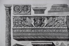 "Tripode antico" 18th C. Piranesi Etching of Ancient Roman Architectural Objects