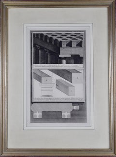18th Century Etching of Ancient Roman Architectural Objects by Giovanni Piranesi