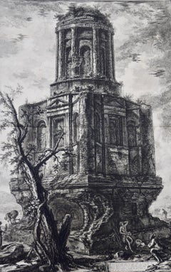 "Avanzi di un Antico Sepulc'ro" Piranesi Etching of Ancient Roman Architecture