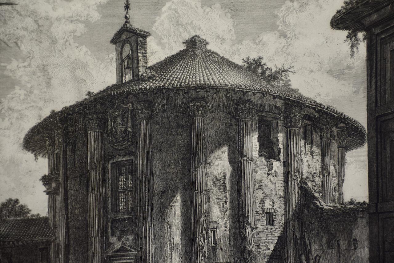 Ancient Roman Architecture: 18th Century Etching by Giovanni Piranesi - Gray Figurative Print by Giovanni Battista Piranesi