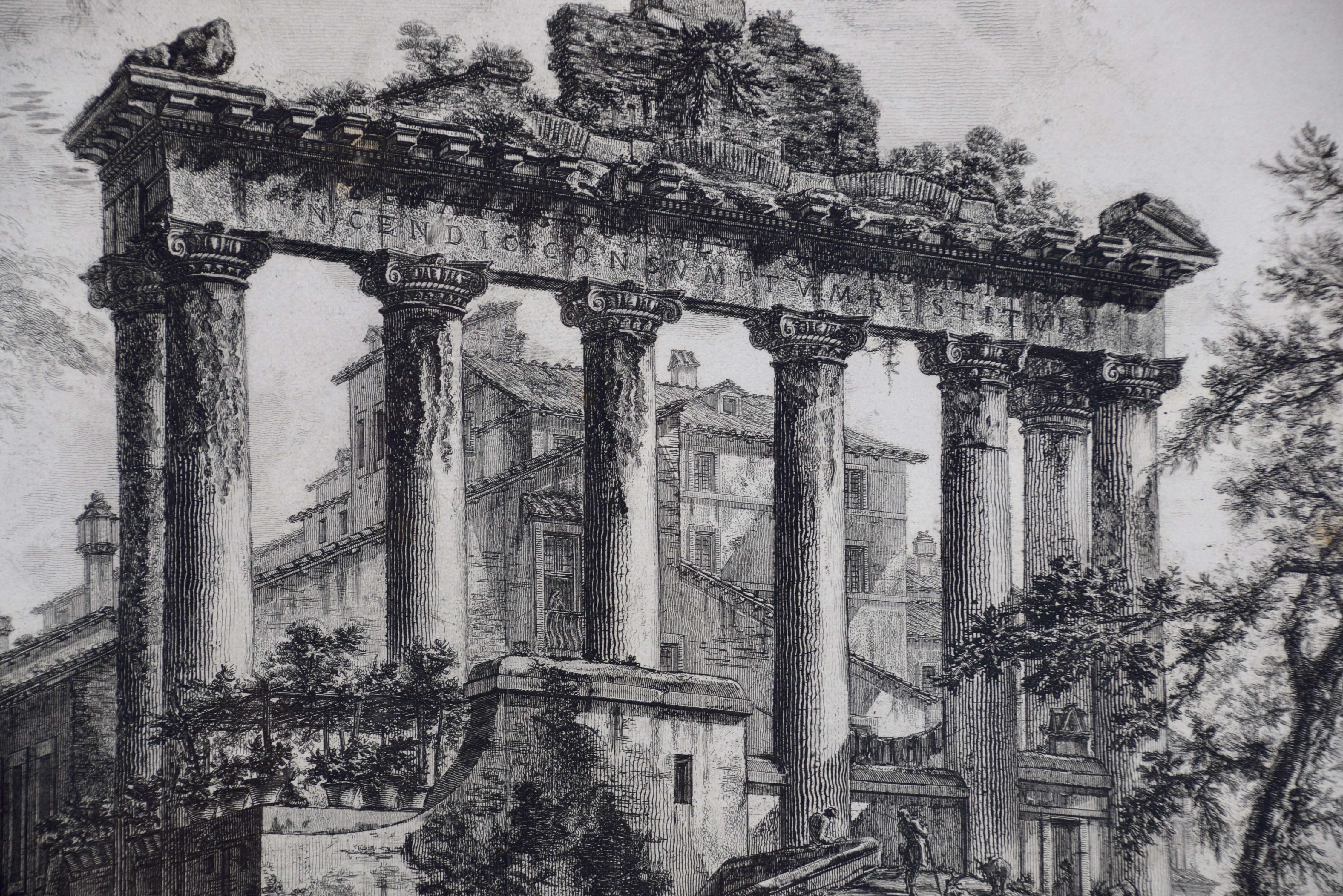 Piranesi Architectural View of the Roman Forum's Temple of Saturn, 18th Century  - Print by Giovanni Battista Piranesi