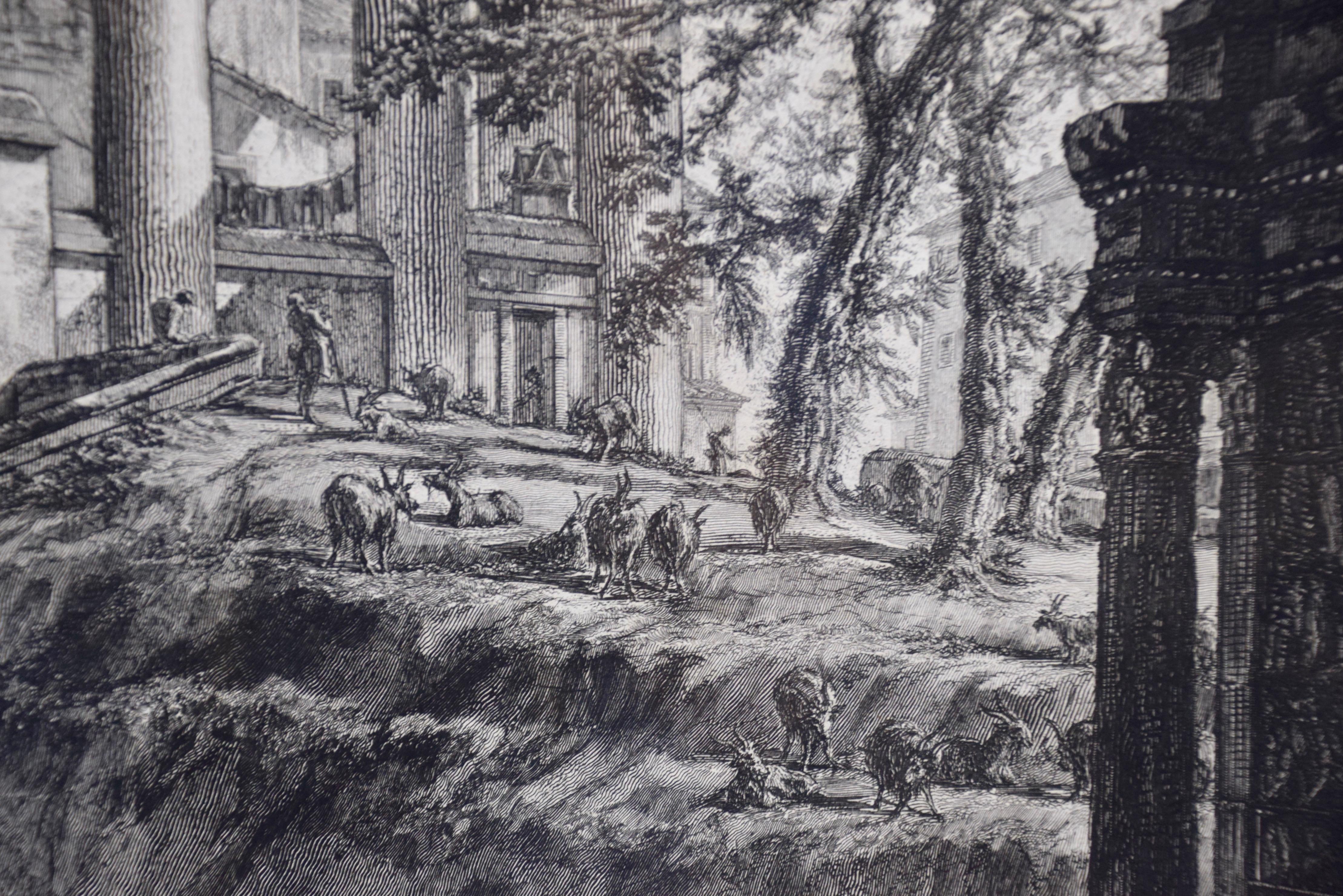 Piranesi Architectural View of the Roman Forum's Temple of Saturn, 18th Century 2