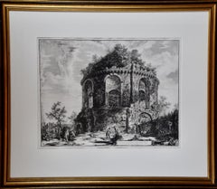 Ancient Roman Temple Architecture: An 18th Century Framed Etching by Piranesi