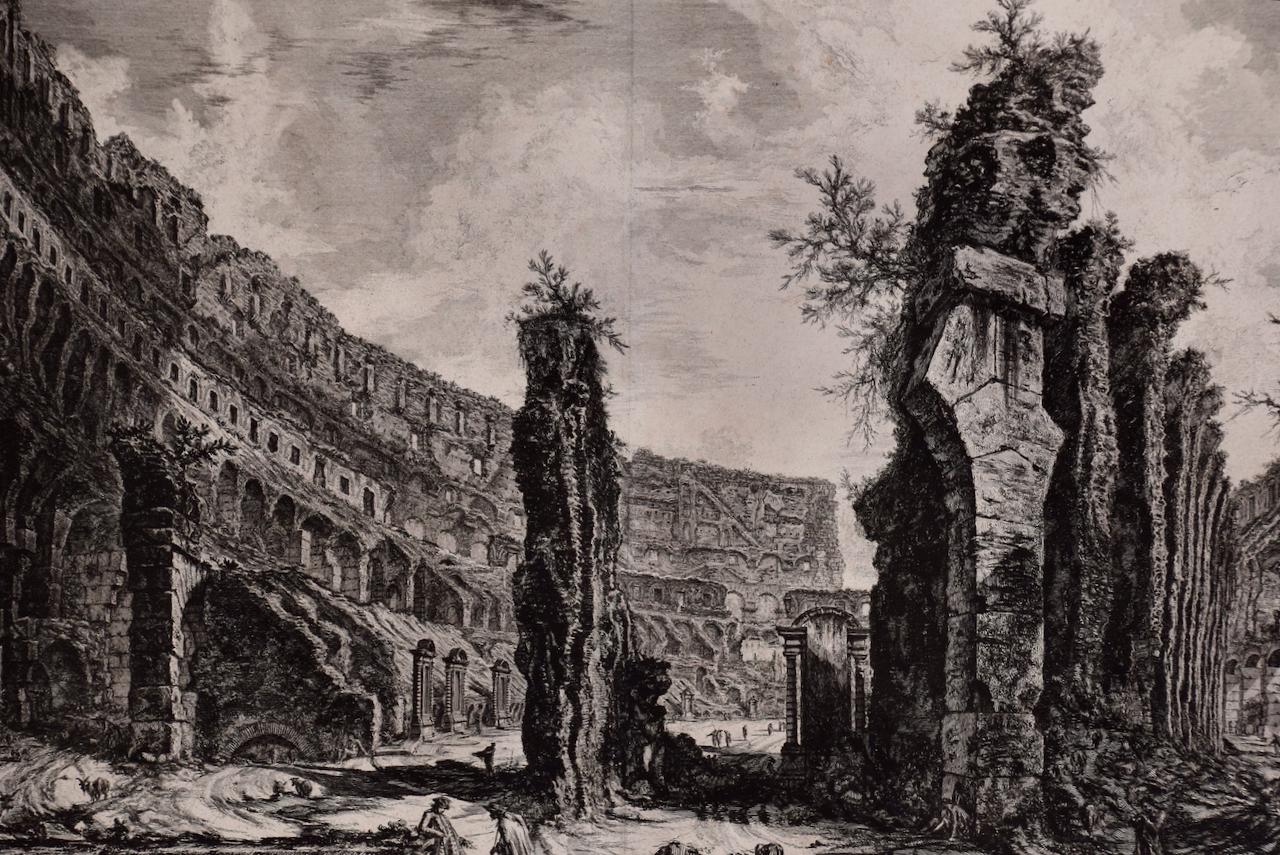 Der römische Colosseum: Eine gerahmte Radierung des Innenraums aus dem 18. Jahrhundert von Piranesi (Alte Meister), Print, von Giovanni Battista Piranesi