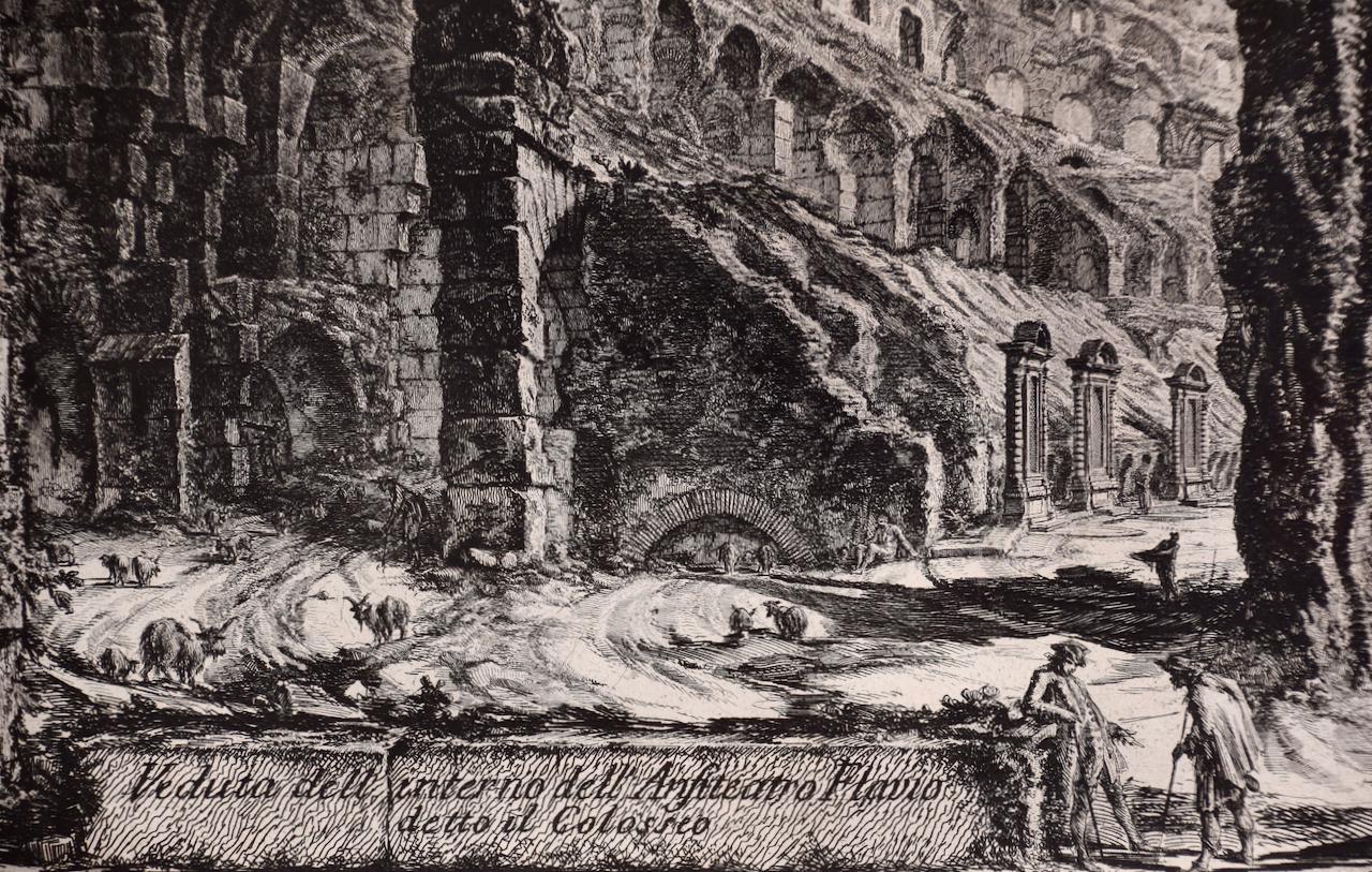 Cette grande gravure encadrée du XVIIIe siècle de Giovanni Battista Piranesi, intitulée 