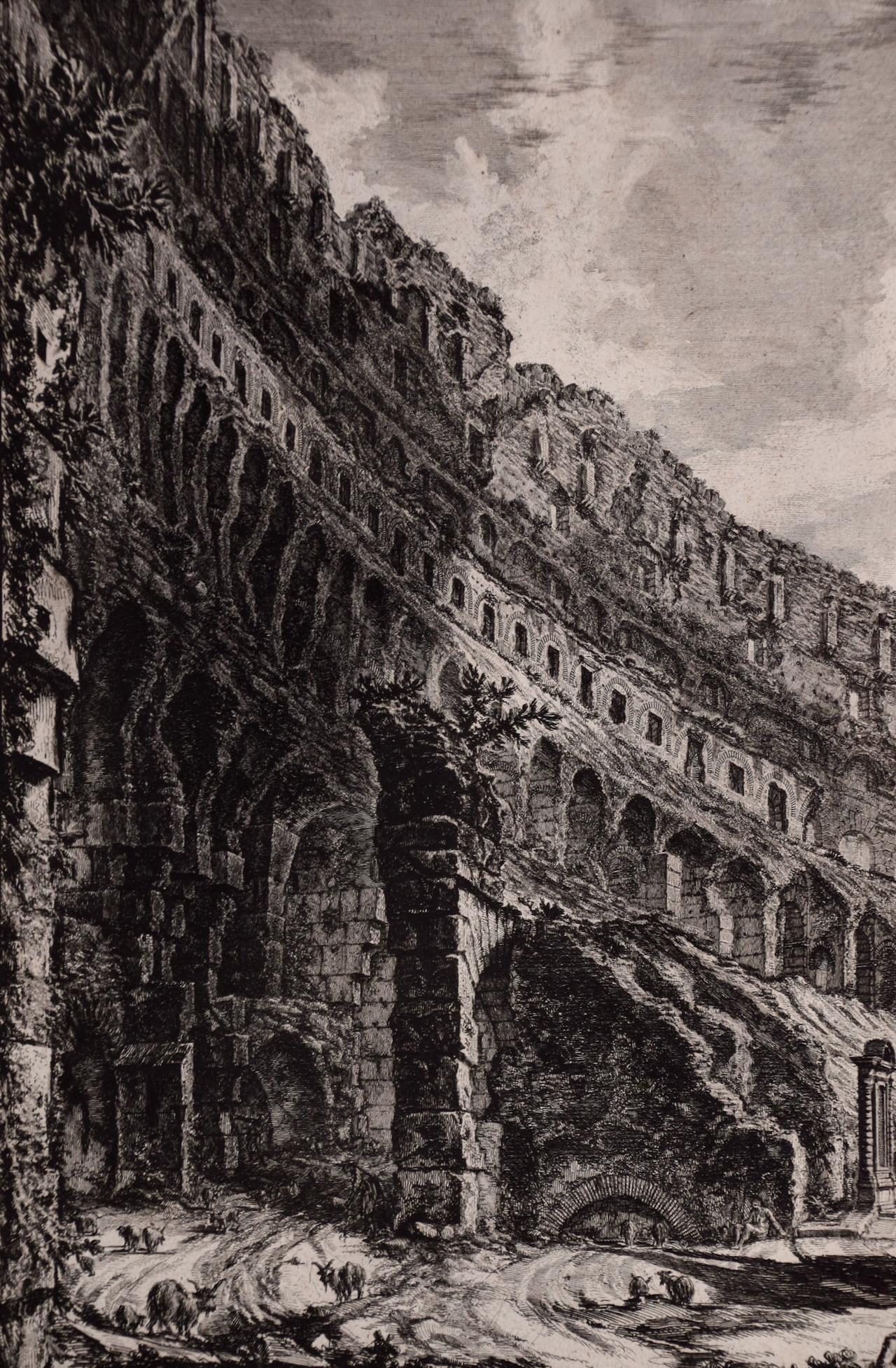 The Roman Colosseum: A Framed 18th Century Etching of the Interior by Piranesi - Old Masters Print by Giovanni Battista Piranesi