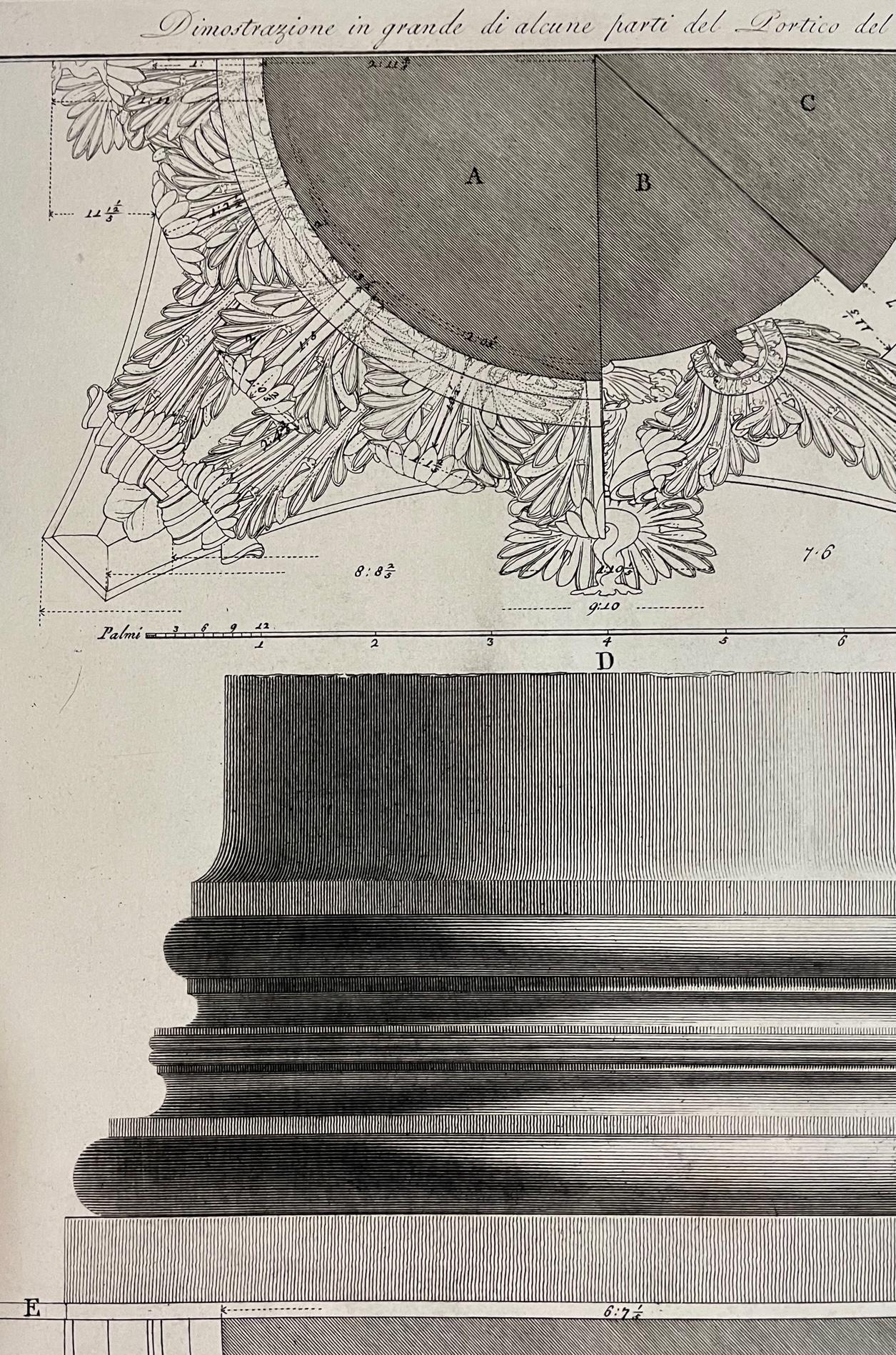 Architectural Elements of the Interior of the Pantheon in Rome - Print by Giovanni Battista Piranesi