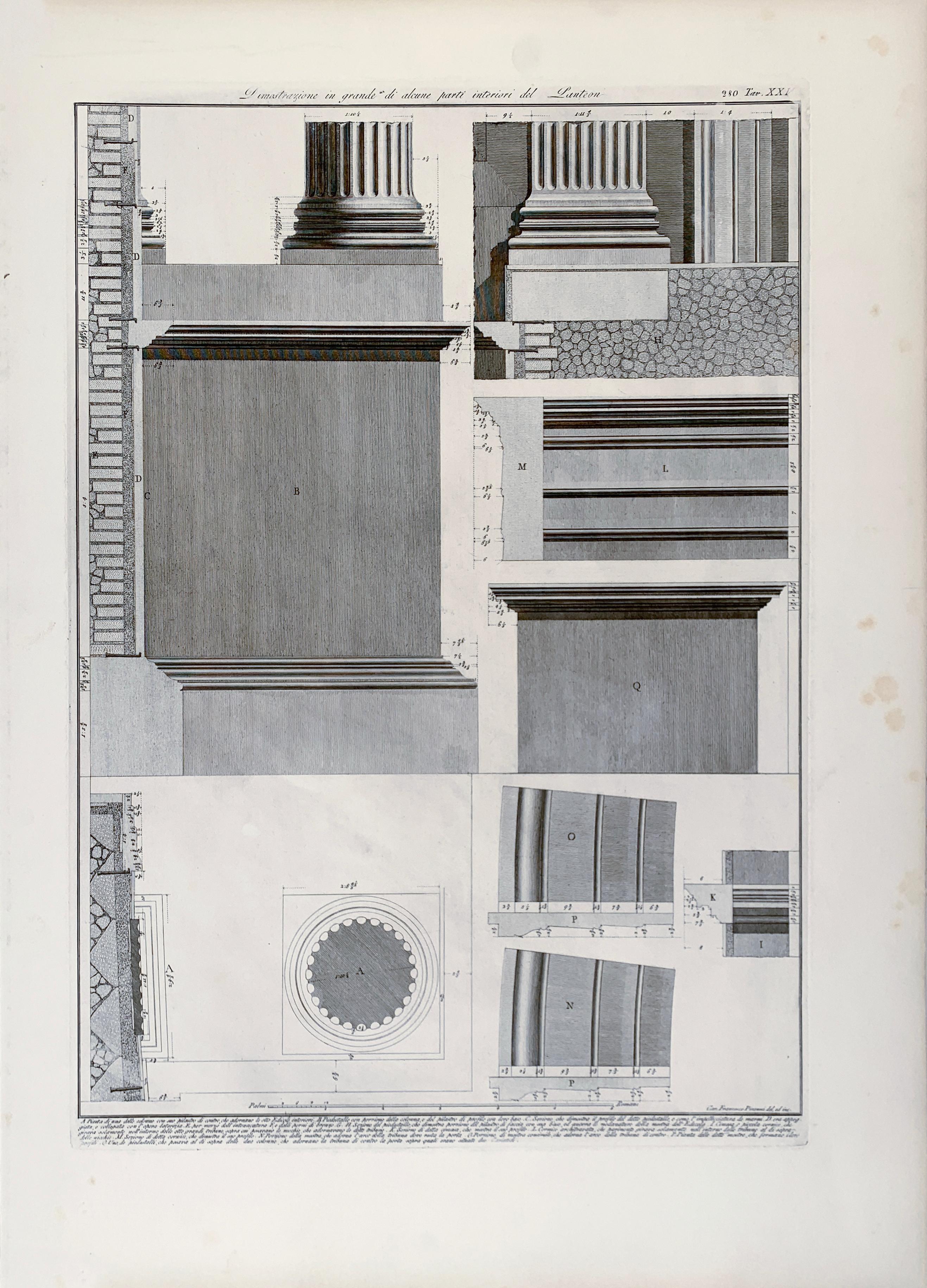 Architectural Elements of the Interior of the Pantheon in Rome