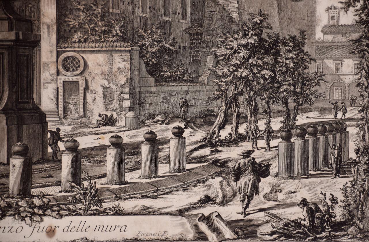 Diese große gerahmte Radierung aus dem 18. Jahrhundert von Giovanni Battista Piranesi mit dem Titel 