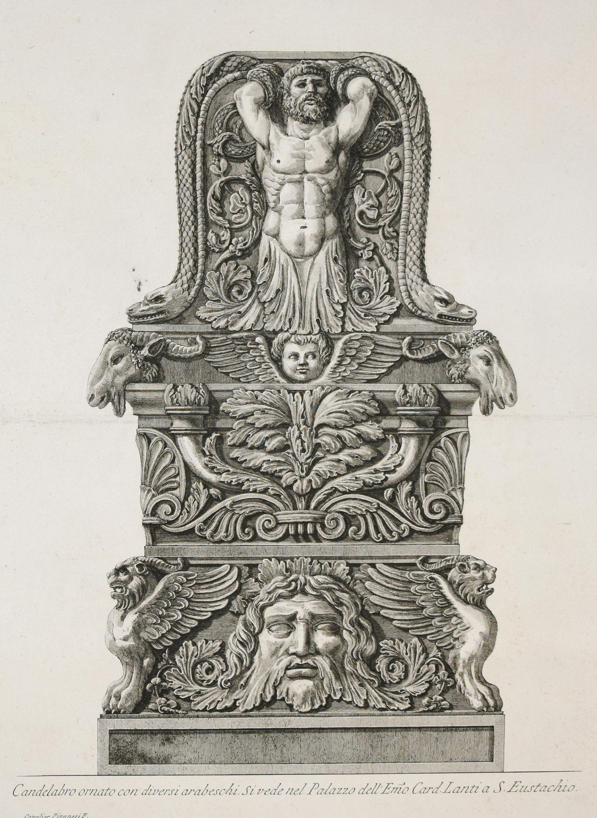 Candelabro ornato con diversi arabeschi... Etching 1778 - Print by Giovanni Battista Piranesi