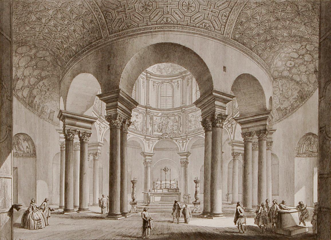 Church of St. Costanza, Rom: Eine architektonische Radierung aus Piranesi aus dem 18. Jahrhundert  – Print von Giovanni Battista Piranesi