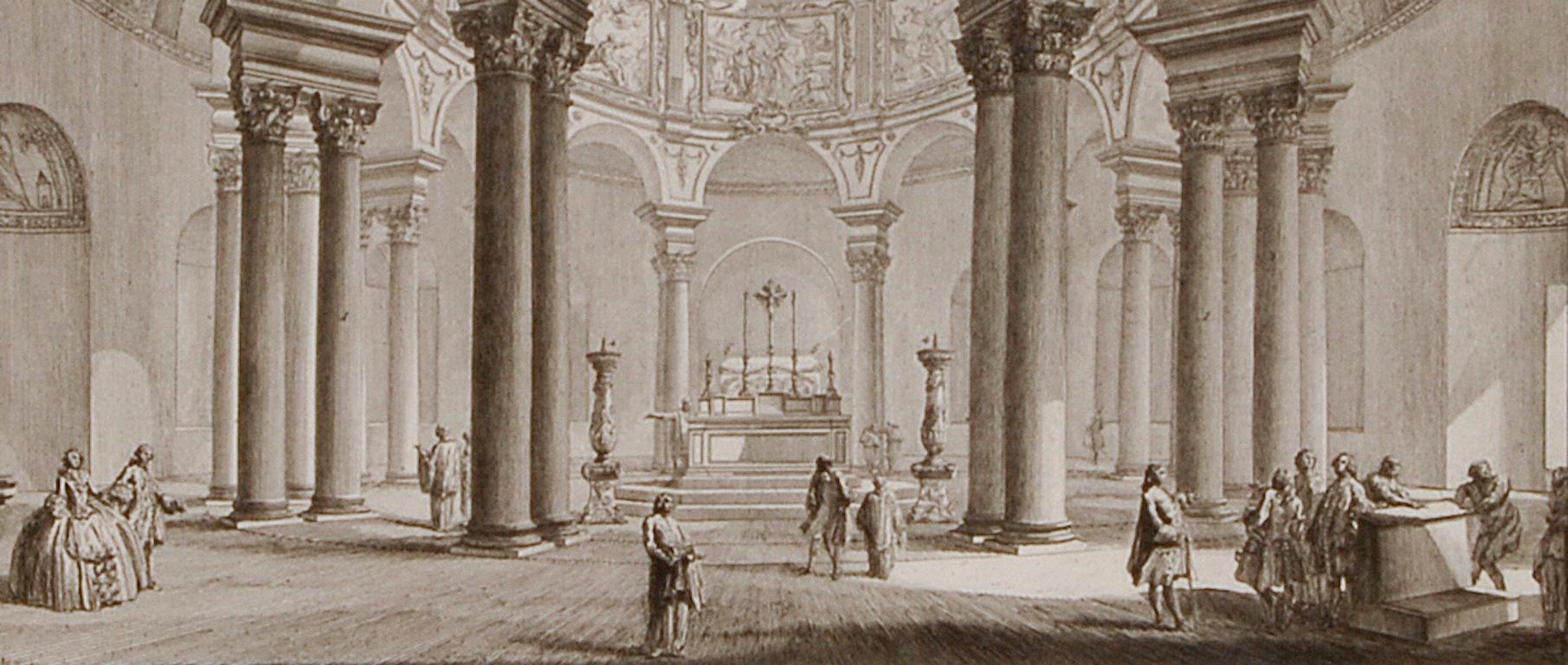 Church of St. Costanza, Rome: An 18th Century Piranesi Architectural Etching  - Old Masters Print by Giovanni Battista Piranesi