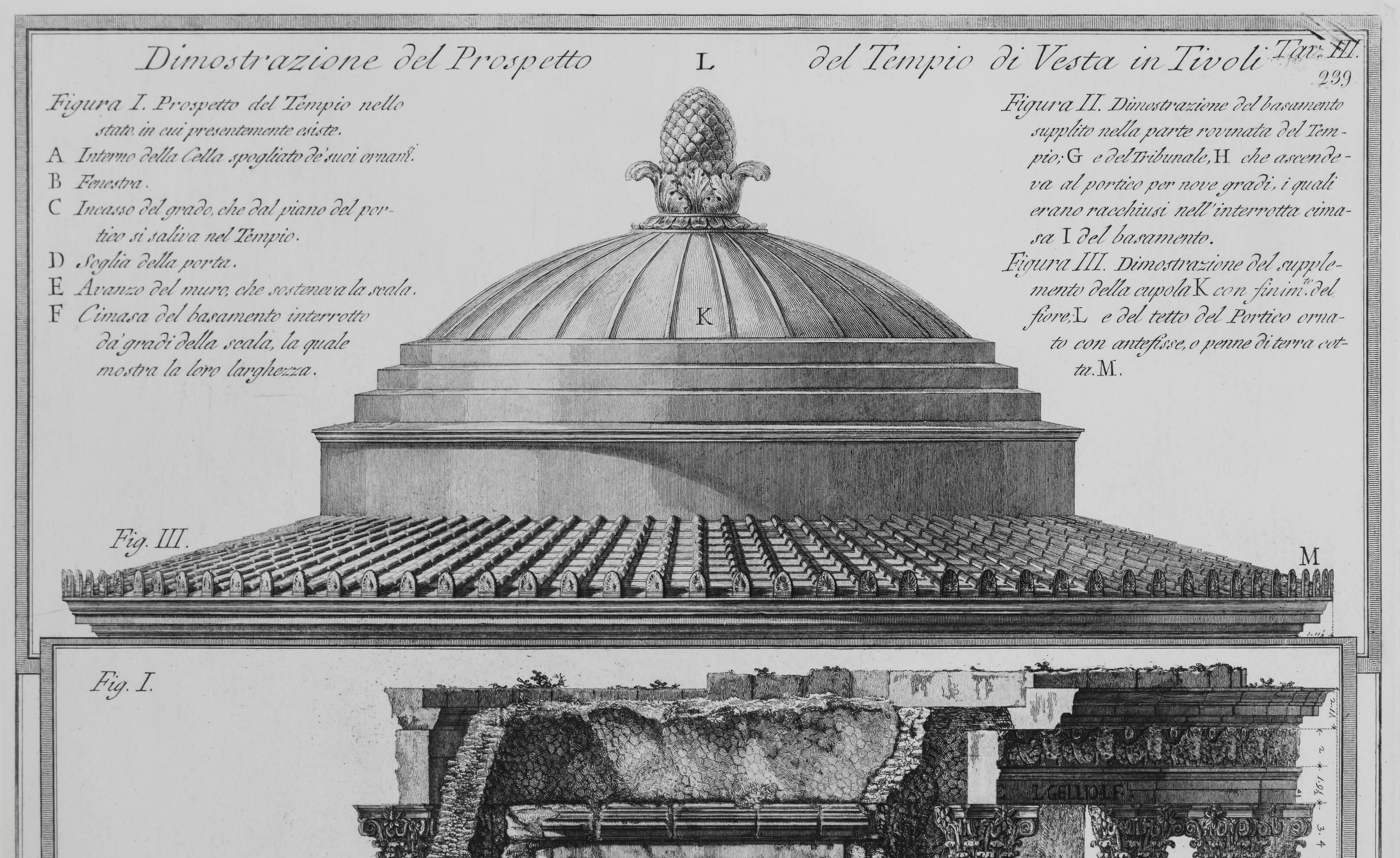 Temple of Vesta in Tivoli - Front View - Print by Giovanni Battista Piranesi