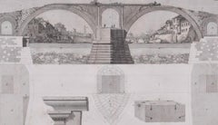 Fabricius (Ponte Cestio) Bridge : Framed 18th C. Piranesi Architectural Etching