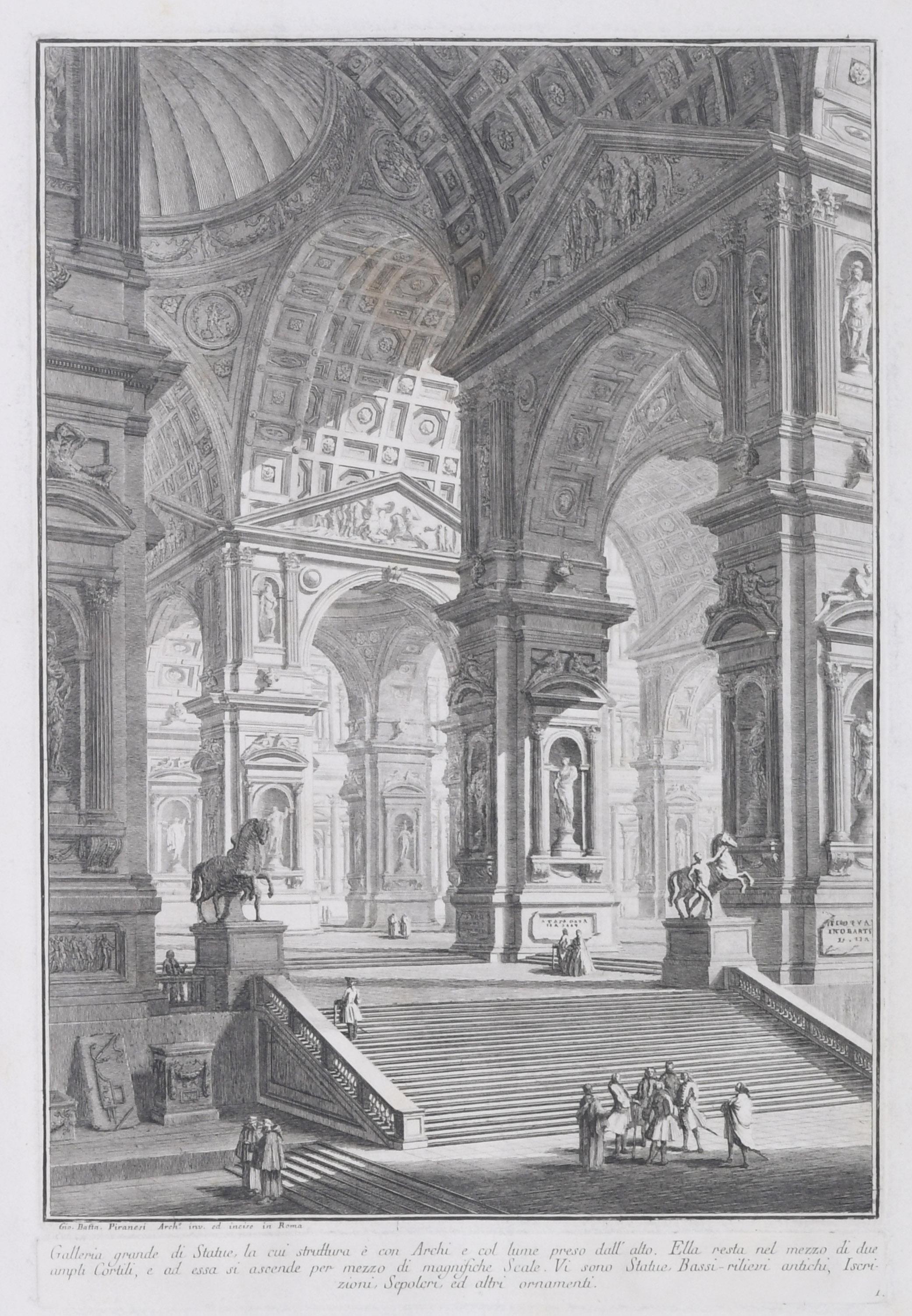 Galería grande de estatuas - Print de Giovanni Battista Piranesi