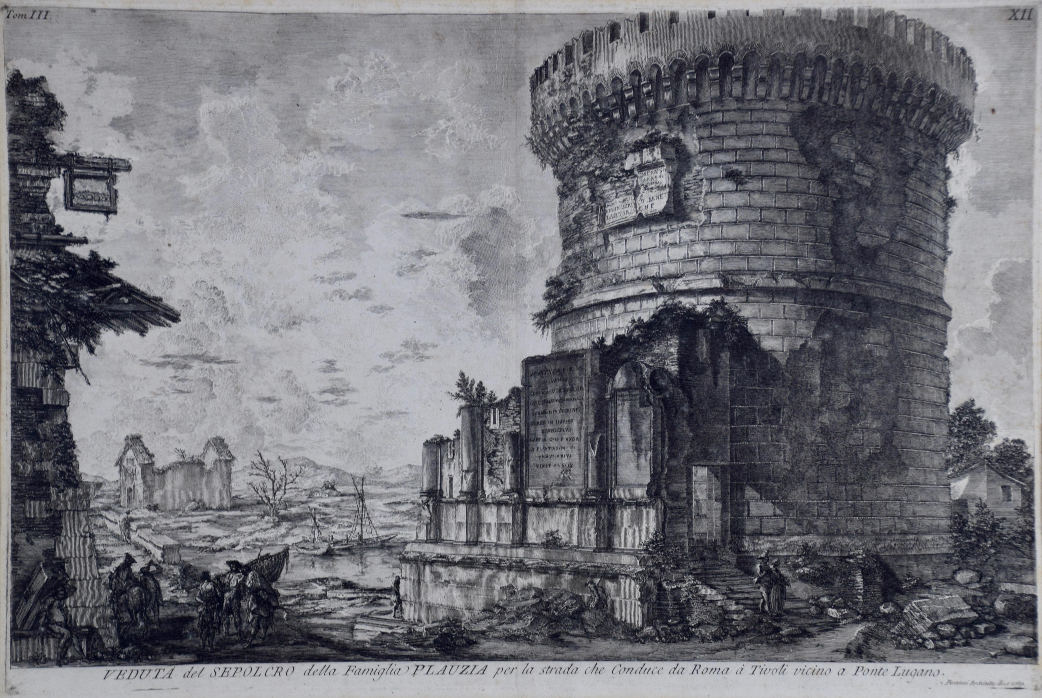 Gravure de Giovanni Piranesi représentant l'ancienne architecture romaine, 18e siècle - Print de Giovanni Battista Piranesi