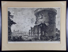 Arquitectura romana antigua: Grabado original enmarcado del siglo XVIII de G. Piranesi