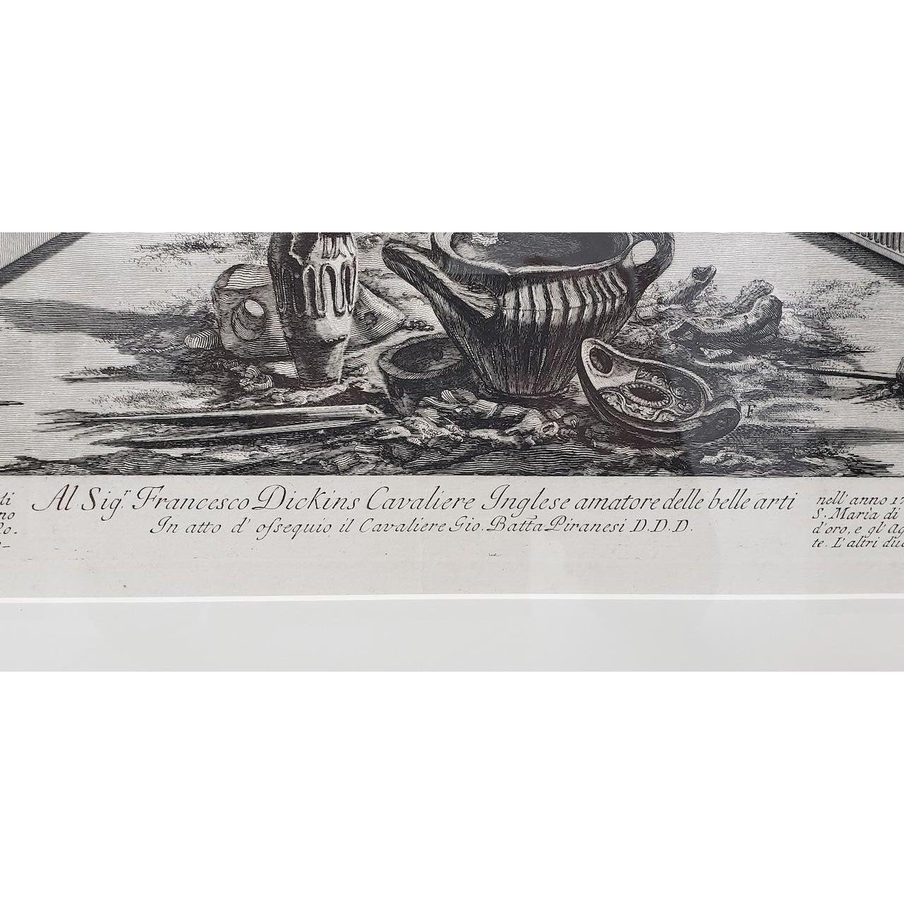 Giovanni Piranesi Marble Urns and Vases and Lamps Etching C.1770 For Sale 6