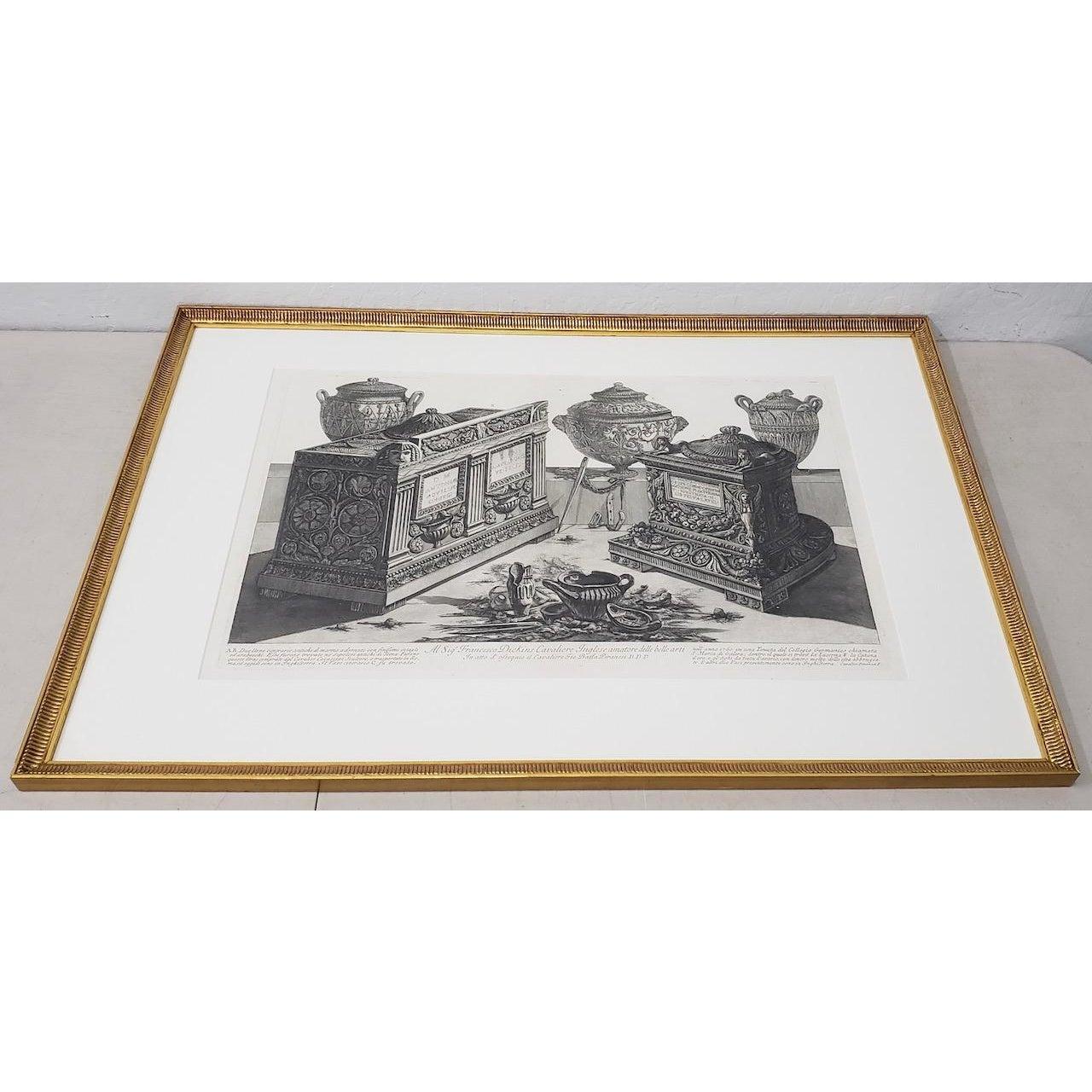 Giovanni Piranesi Marble Urns and Vases and Lamps Etching C.1770 - Print by Giovanni Battista Piranesi
