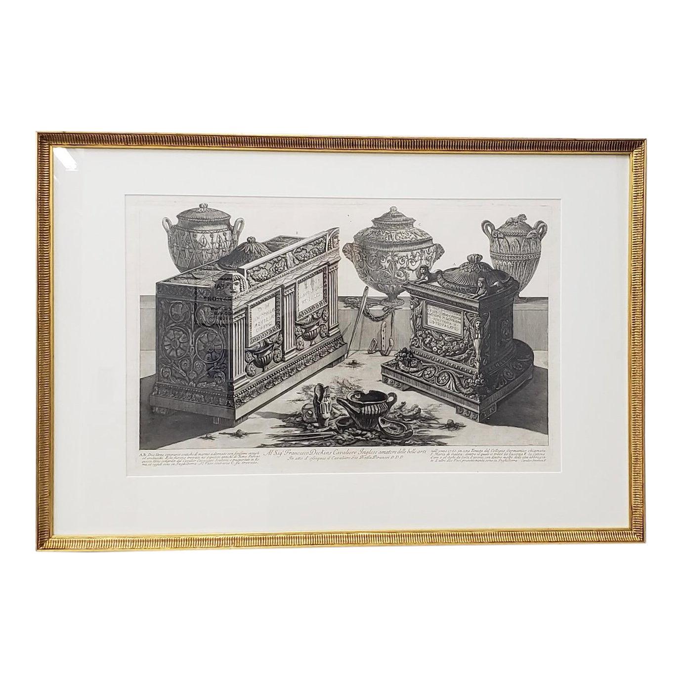Giovanni Piranesi Urnas y jarrones de mármol y lámparas Aguafuerte C.1770