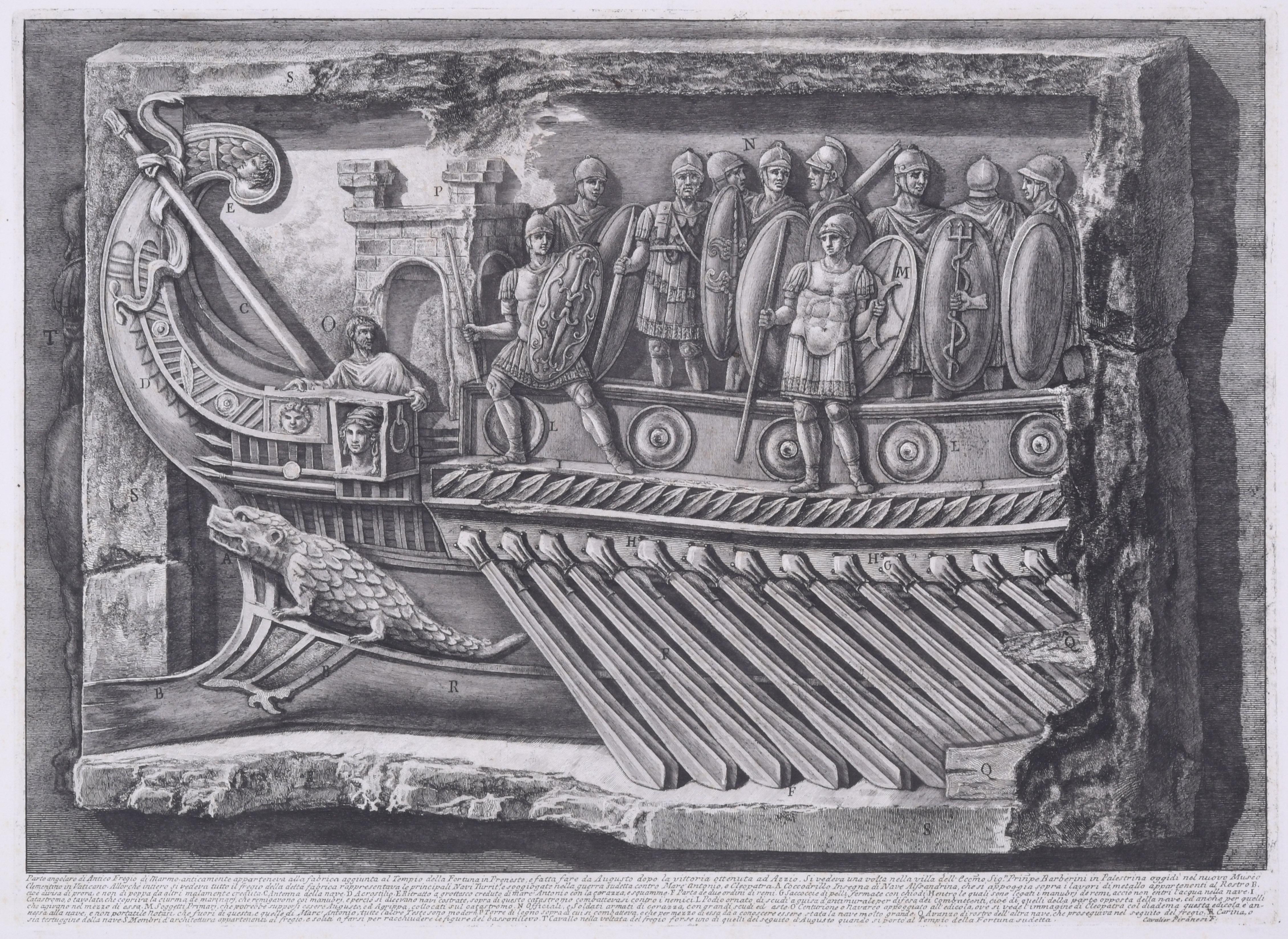 Marble relief of a trireme from the Temple of Fortuna, Praeneste, from Vasi