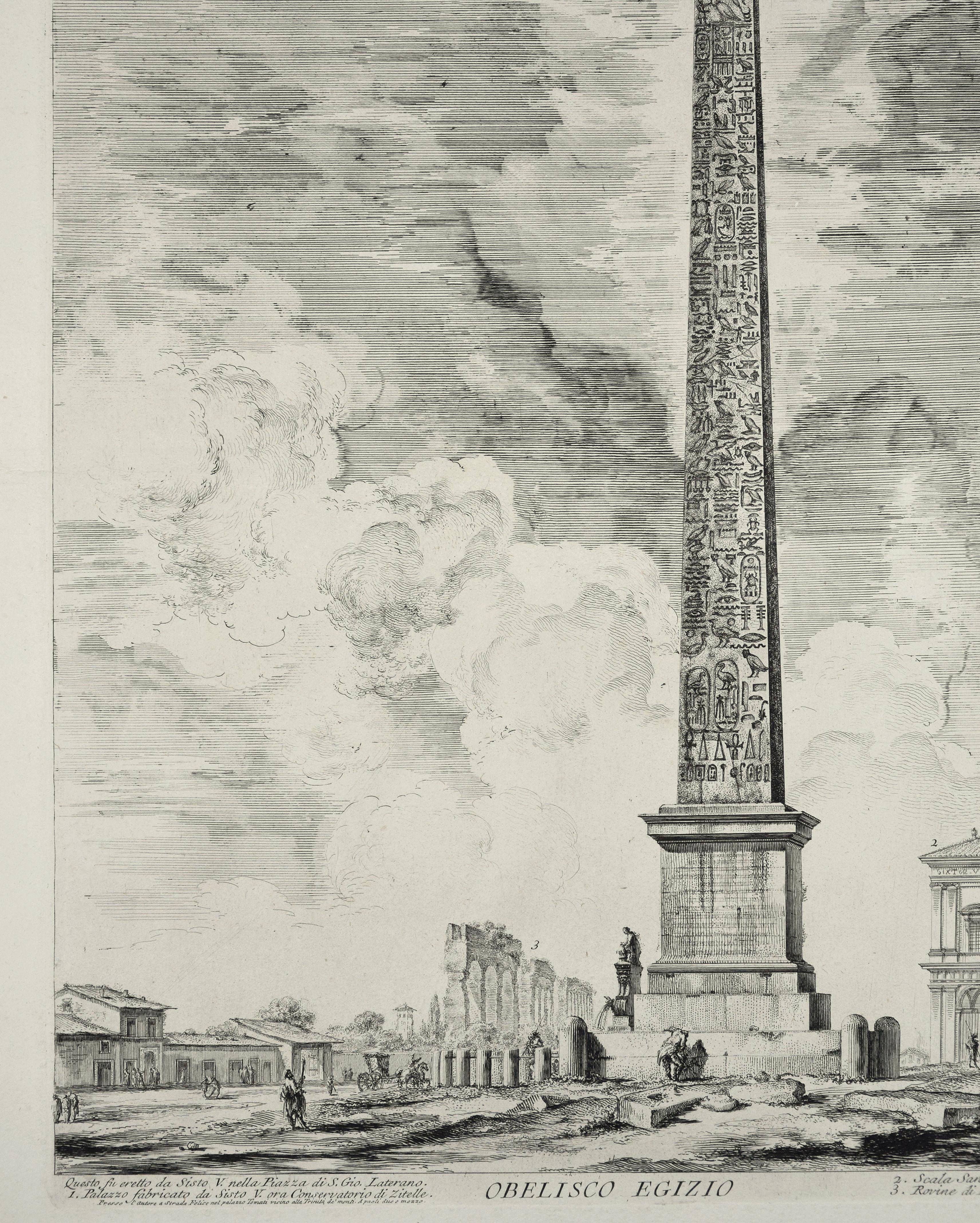 Obelisco Egizio (Egyptian Obelisk) - Etching by G. B. Piranesi - Print by Giovanni Battista Piranesi