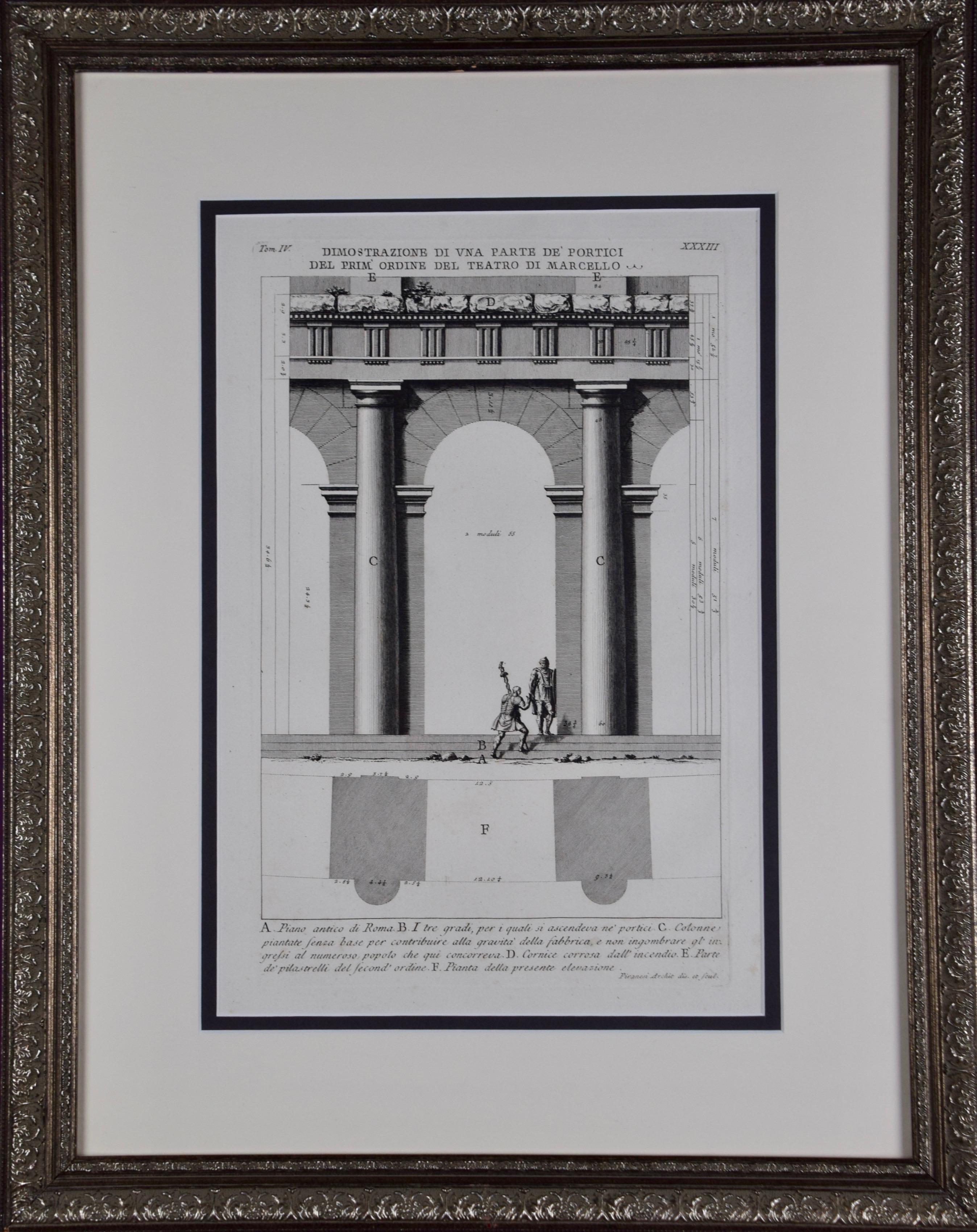 Pair of Piranesi Etchings of Ancient Roman Architectural Objects, 18th Century - Gray Interior Print by Giovanni Battista Piranesi