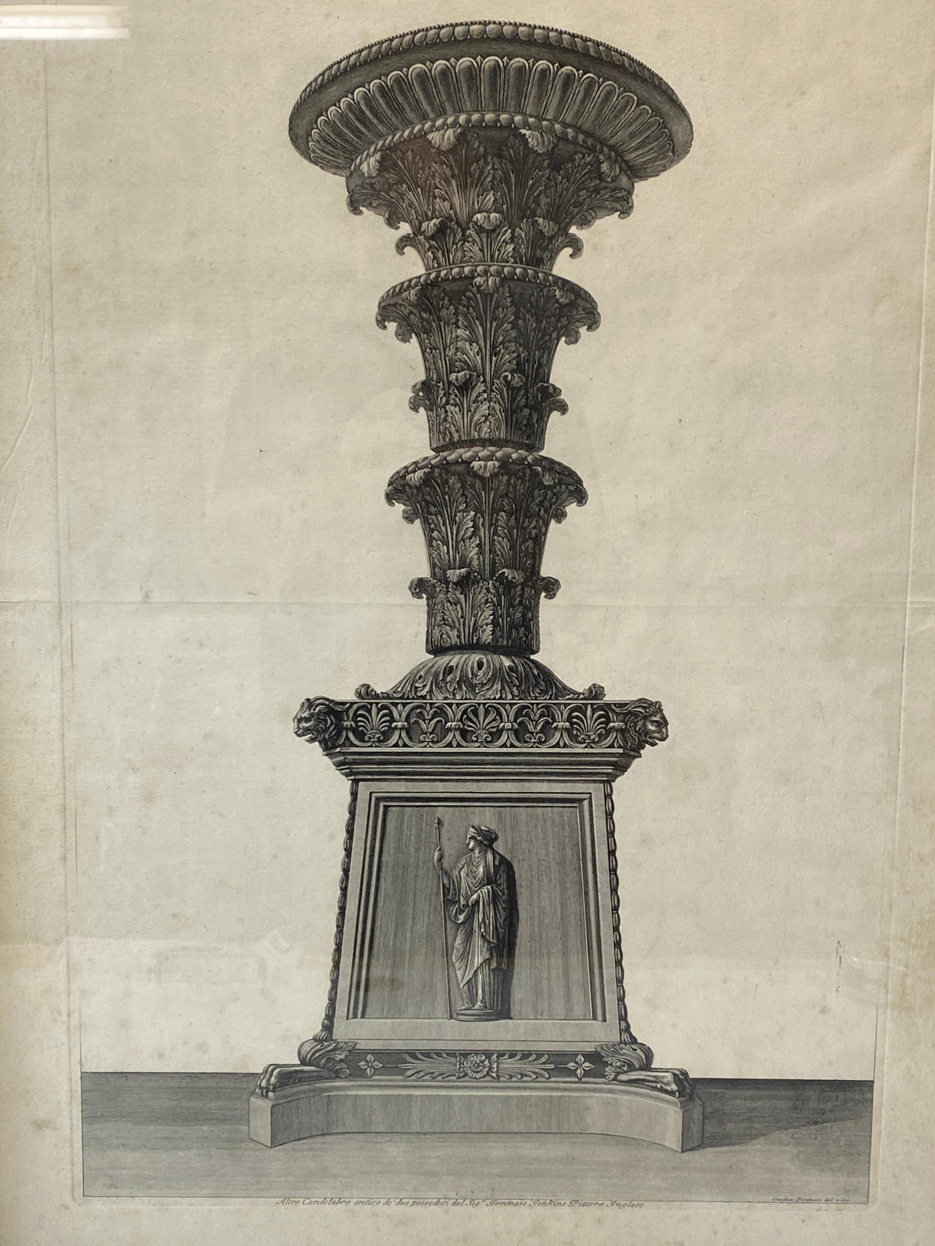 Ein Paar gerahmte architektonische Vasen von Giovanni Battista Piranesi mit Radierungen, um 1770 im Angebot 2