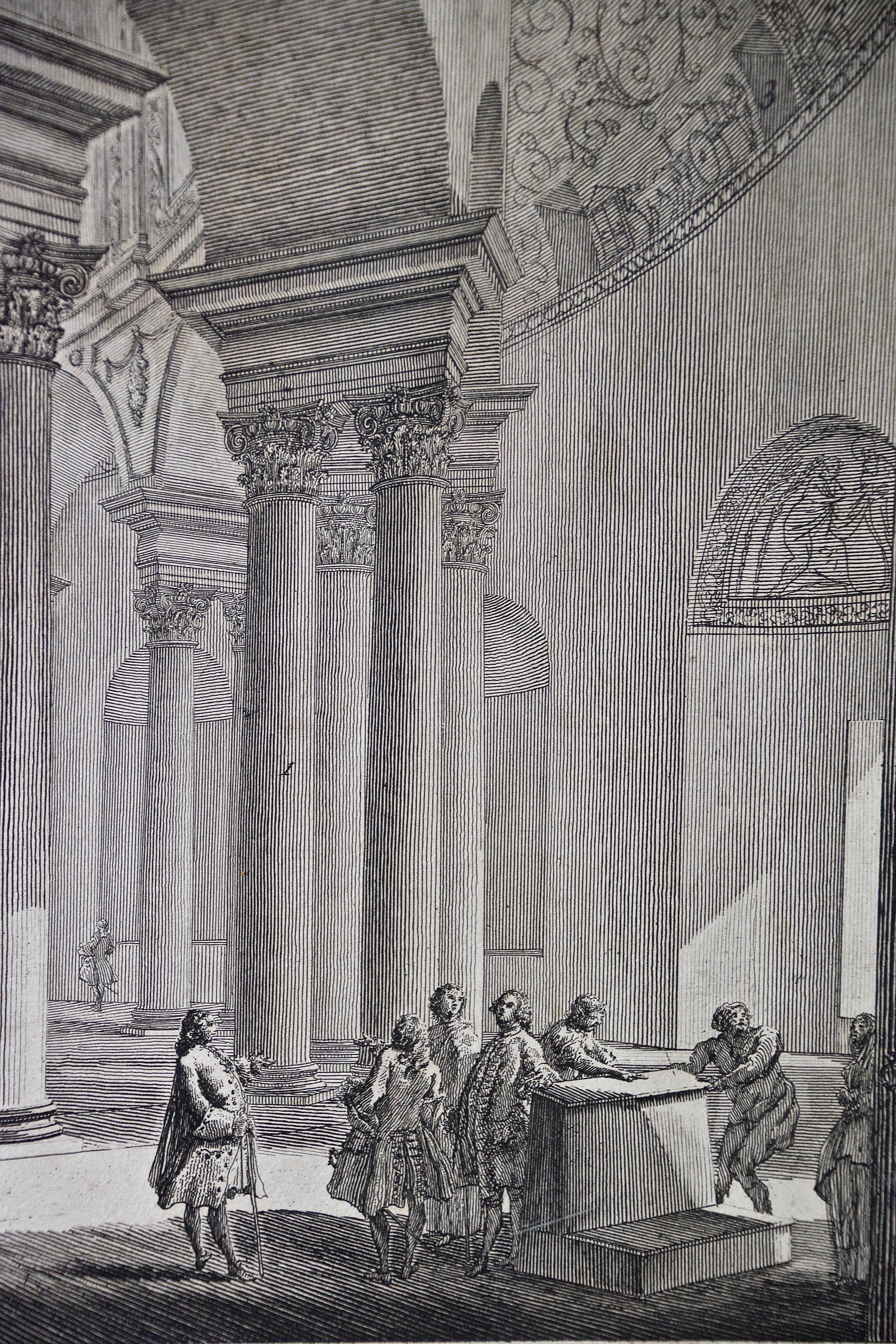 Piranesi Architectural View of the Tomb of St. Costanza in Rome, 18th Century  - Gray Figurative Print by Giovanni Battista Piranesi