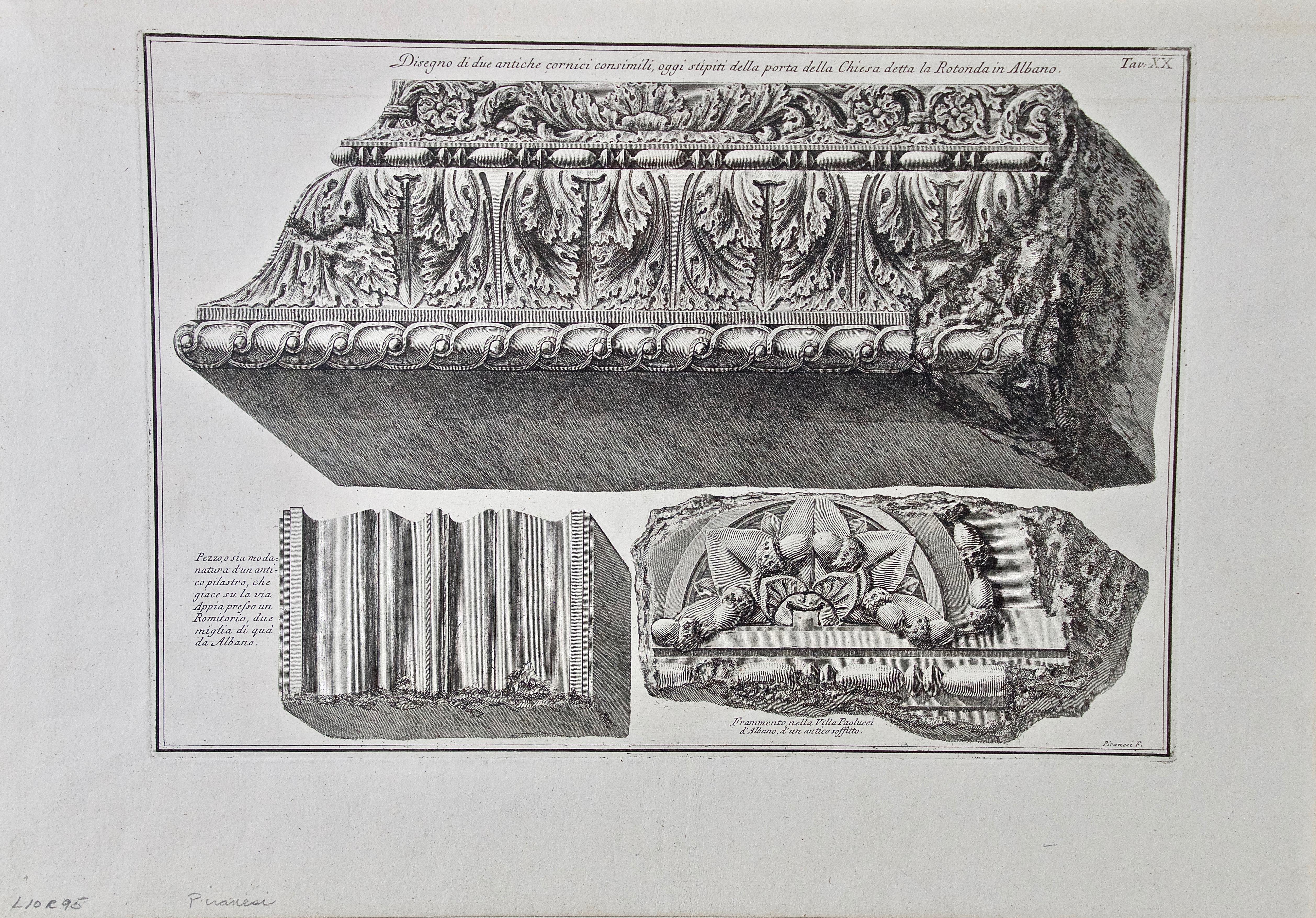 Giovanni Battista Piranesi Figurative Print - Piranesi Architectural Views of Ancient Roman Architectural Objects , 18th C.