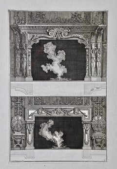 Piranesi-Kamindesigns aus dem 18. Jahrhundert auf der Grundlage antiker architektonischer Stile