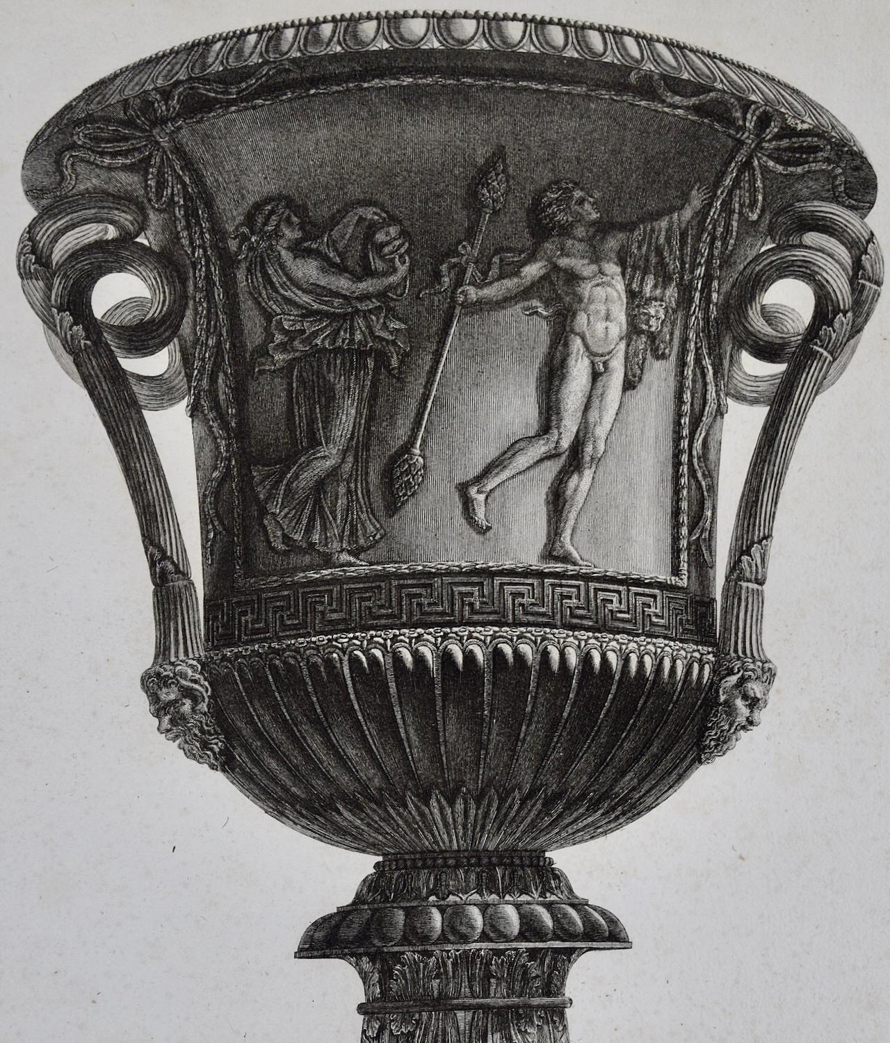 Ancient Roman Medici Marble Vase: An 18th Century Etching by Piranesi - Print by Giovanni Battista Piranesi