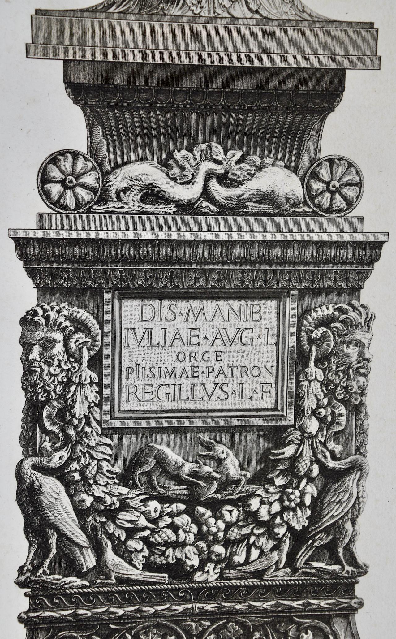 Ancient Roman Medici Marble Vase: An 18th Century Etching by Piranesi - Old Masters Print by Giovanni Battista Piranesi