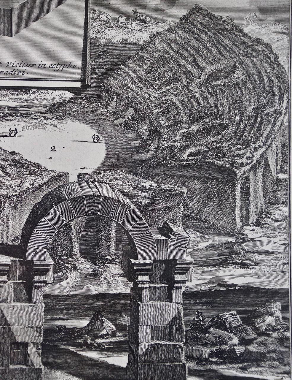 Piranesi, Radierung „Reliquiae Theartri Pompejani“, ein antikes römisches Theater, 18. Jahrhundert – Print von Giovanni Battista Piranesi