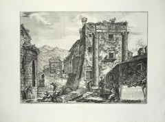 Rovine del Tempio de' Castori nella città di Cora - Gravure de I. A. B. Piranesi