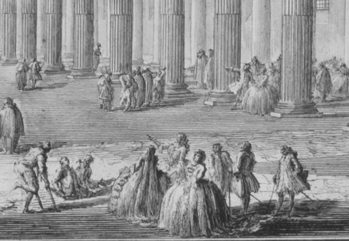 S. Paolo Fuori Le Mura  (Vedute della Basilica di S. Paolo fuor della mura) (Grau), Interior Print, von Giovanni Battista Piranesi