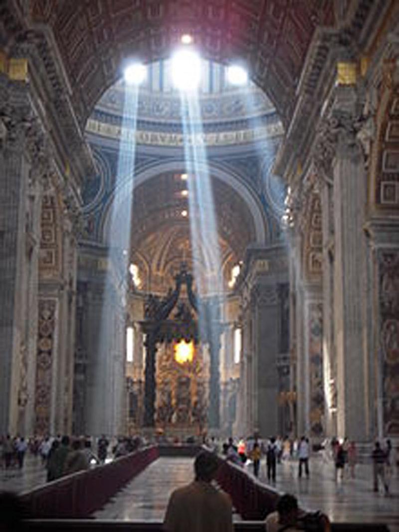 Das Innere des Petersdoms mit dem Kirchenschiff                       im Angebot 1