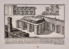 The Aqueduct of Caracalla in Rome: A Framed 18th Century Etching by Piranesi